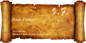 Vad Fodor névjegykártya